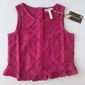 NWT Matilda Jane Girl Pink Lace Top 14 Years